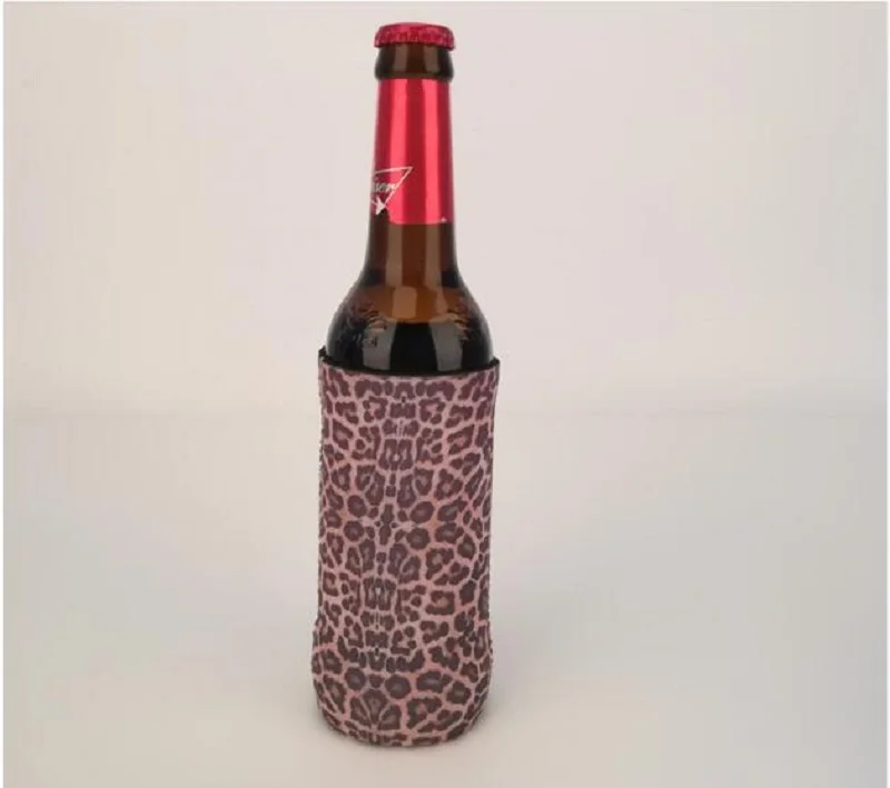 20 шт Высокий Тощий серейп и леопард изоляционная крышка длинный размер охладитель бутылки может обернуть DOM1010 - Цвет: leopard