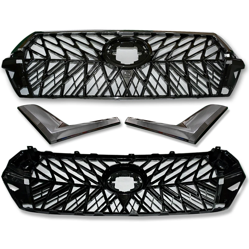 Высокое качество Передняя гоночная решетка решетки с светодиодный ABS передняя маска GT стиль гриль подходит для LAND CRUISER LC200- грили