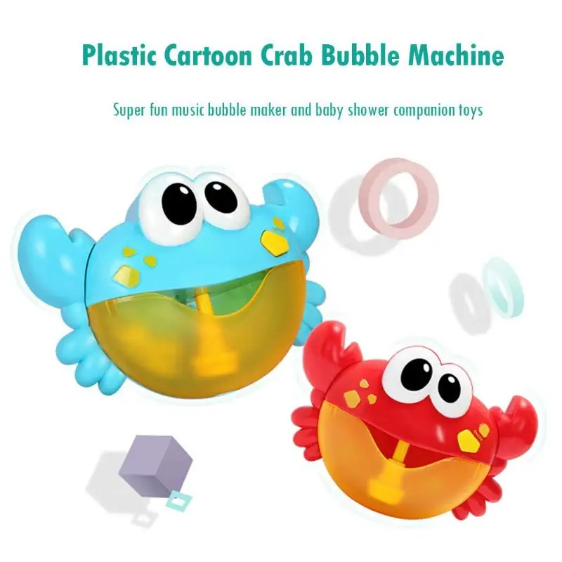 Пластиковый Краб из мультфильма, автоматическая пузырьковая машина, музыкальный пузырьковый чайник, смешная вода, одна кнопка, детская игрушка для ванны, душ для детей