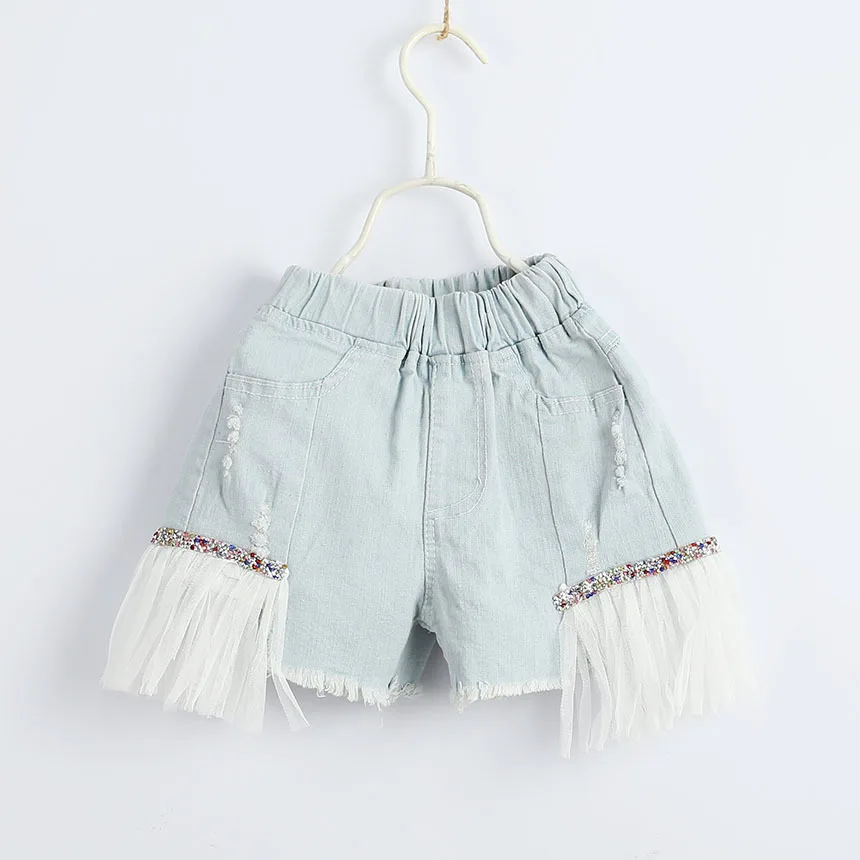 Roimyal/, коллекция года, модные летние и крутые джинсовые шорты с цветочным принтом и полосками для девочек возрастом от 2 до 6 лет