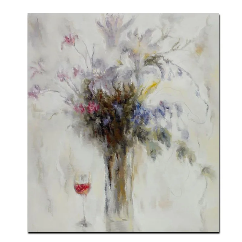 Большой размер абстрактные цветы в вазе картина маслом Печать на холсте современный минималистский плакат с орхидеей художественная Настенная картина Куадрос Декор