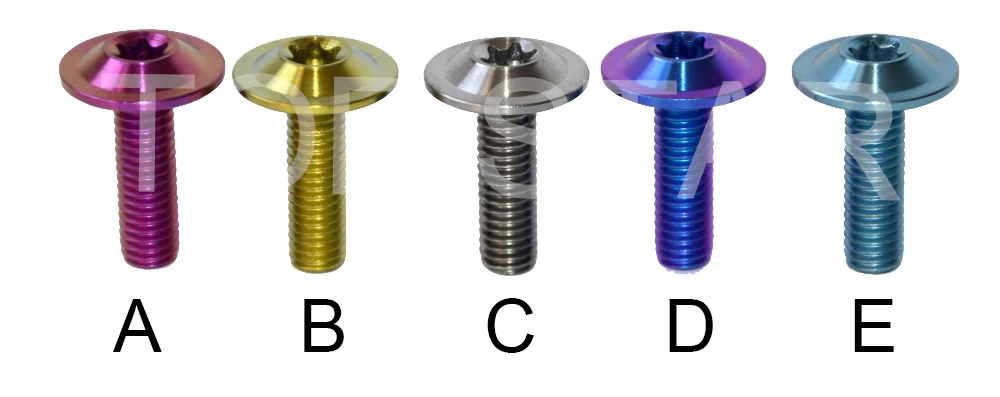 M6 x 20(многоцветный) шурупы из чистого титанового сплава с головкой зонта Ti Болт для мотоциклетной оболочки 2 шт