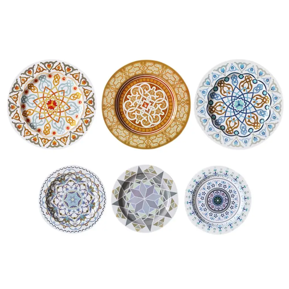 Декоративная настенная тарелка железная Европейская стильная Тарелка настенная Скандинавская настенная декоративная коллекция настенная стойка для тарелок и художественных работ - Цвет: 5