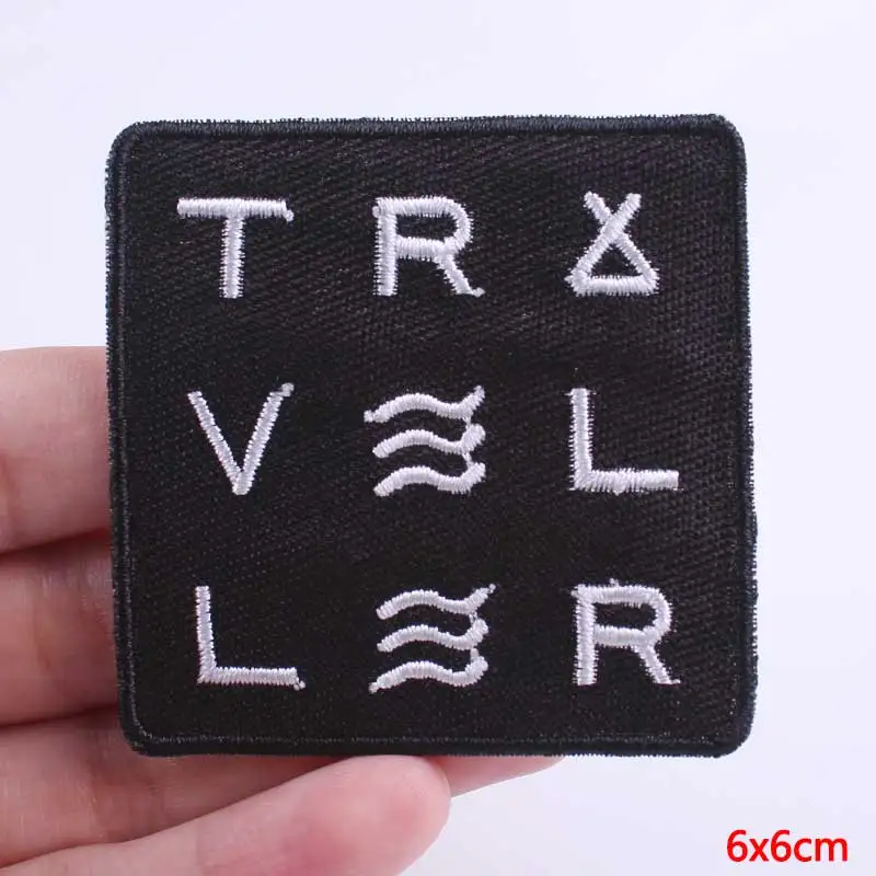 Punk Biker Patch Iron on Patches On Clothes Embroidered Letter Patches For Clothing Star Wars Patches Accessories Badges F - Цвет: F-PE4168CT