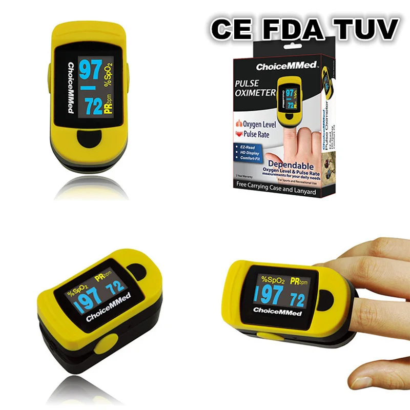 Free Shipping ChoiceMMed Yellow Pulse Oximeter Finger Tip Blood Oxygen
