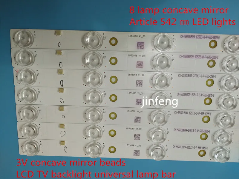 100% new8 лампа вогнутое зеркало 542 мм ЖК-дисплей ТВ подсветка светодиодный лампы бар вогнутая шарик диффузного отражения ТВ 3V8 лампы жидкий