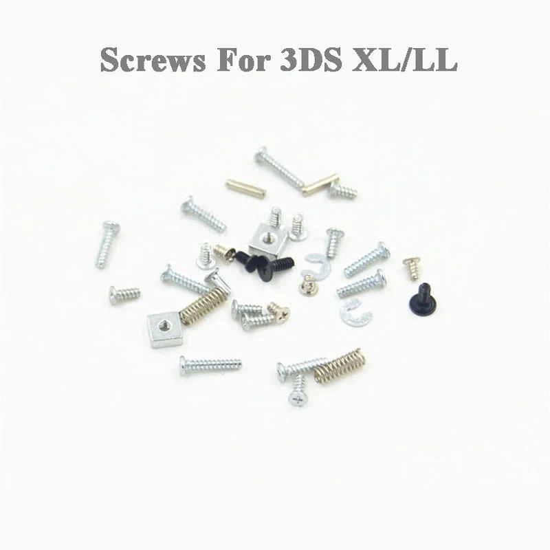 

1x Complete Screw Screws Sets for 3DSLL 3DS LL 3DS XL Full set of screws + metal parts LR spring nuts Metal studs