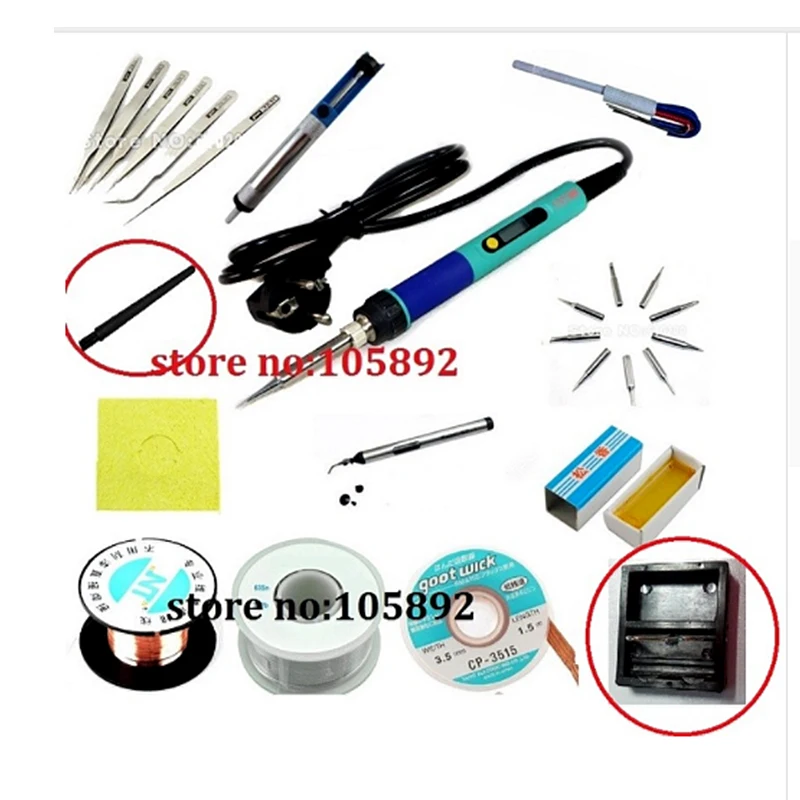 

936D digital LCD adjustable soldering iron or 936 soldering station kit welding repair kit SET tweezers / welding head