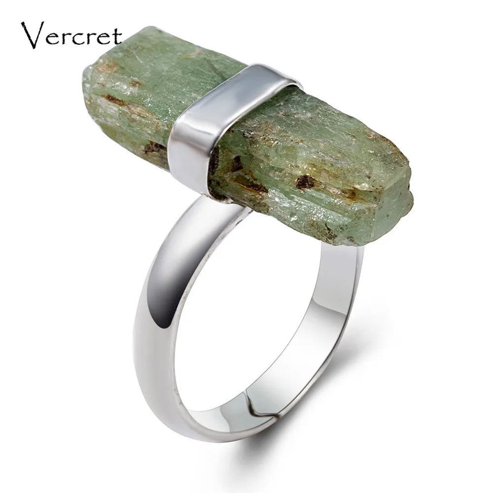 

Vercret Genuine 925 Silver Rings with Big Natural Stone New Sterling Silver Couple Rings for Women Men
