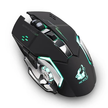 

FREE WOLF Rechargeable USB Wireless Mouse 6 Botton Silent LED Backlit Optical Ergonomic Gaming Mouse Mice A30