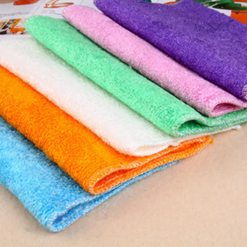 10pcs Kitchen Anti-grease Wipping Rags Efficient Bamboo Fiber Cleaning ...