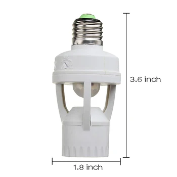 

New 360 Degrees PIR Induction Motion Sensor IR Infrared Human E27 Plug Socket LED Light Sensor Switch Base Lamp Holder