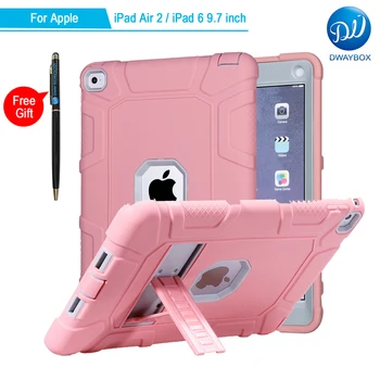 

DWAYBOX For Apple iPad Air 2 3 In 1 Absorption Combo Hybrid Shockproof Protective Case For iPad 6 Cover With Stand Coque Fundas