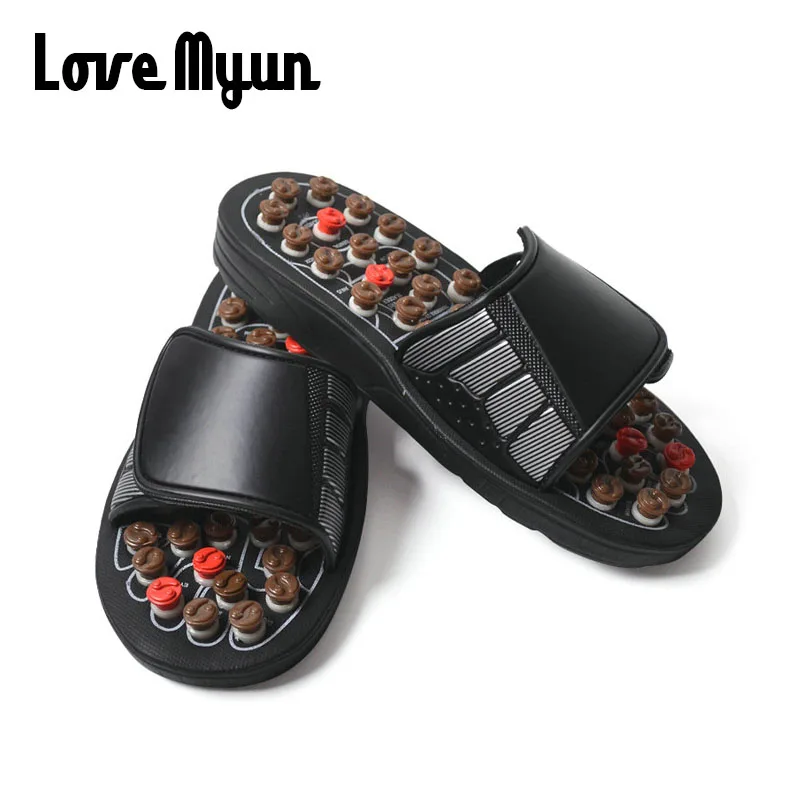 Dropshipping mens Acupoint Massage Slippers Chinese Acupressure Therapy Medical Foot Massager Shoes WD-100