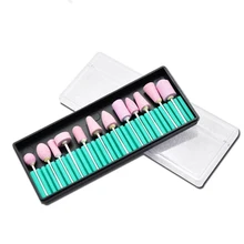 12 Styles Professional Electric Nail Drill Bits 3/32” Ceramic Nail Art Polishing Grinding Head Tools Broach Replacement, REew12