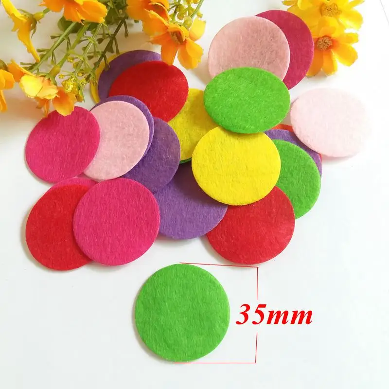 200Pcs 20/25/30/35mm Round Felt Fabric Pads Accessory Patches