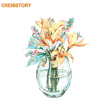 

CHENISTORY Frame Flowers DIY Painting By Numbers Modern Paint By Numbers Wall Art Picture Coloring By Numbers For Home Decors