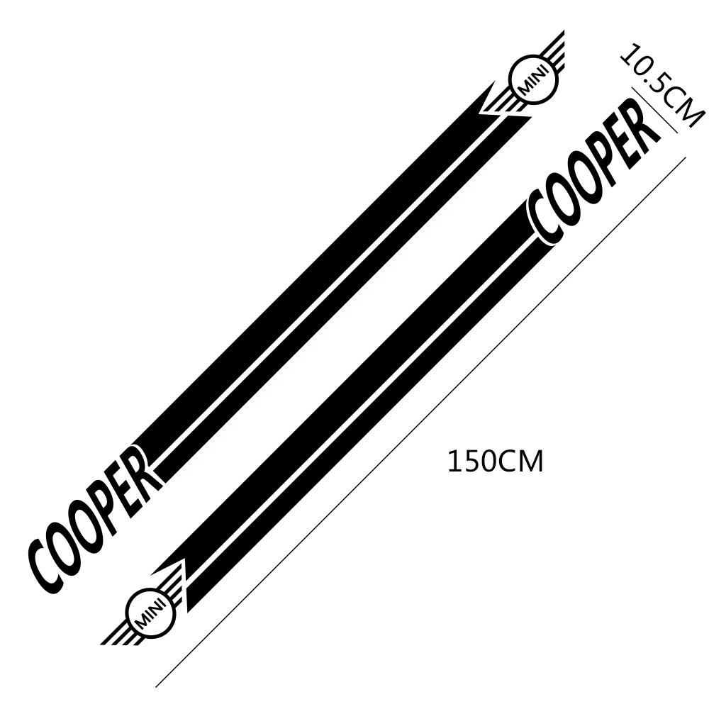 Наклейки для автомобиля сбоку в полоску спортивный стиль наклейки для Mini Cooper R56 R57 R58 R50 R52 R53 R59 R61 R60 F60 F55 F56 F54 аксессуары