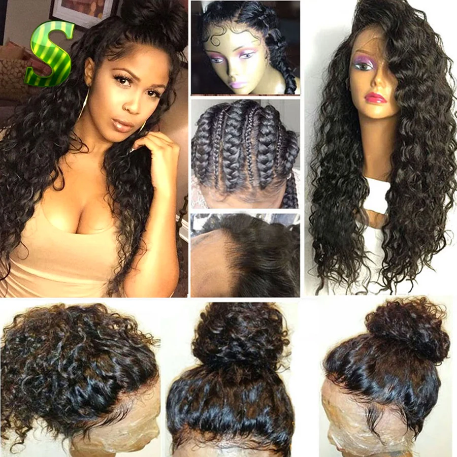 8A Water Wave Full Lace Wig Peruvian Human Hair Wigs Lace Front