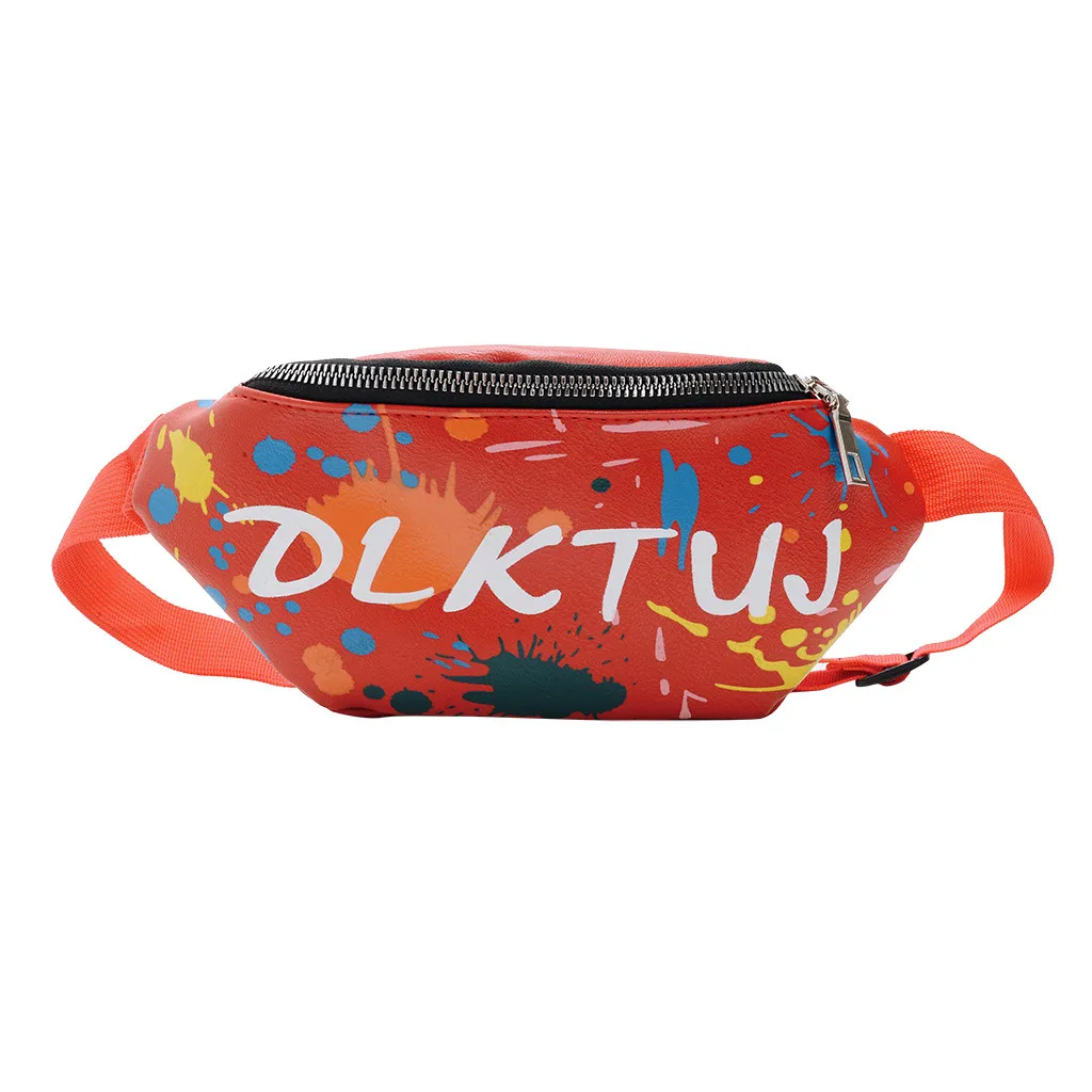 Children Waist Packs Bags Small Canvas Chest Bag Kid Boy Girl Graffiti Purse Belt Waist Bag Shoulder Messenger Crossbody Bags