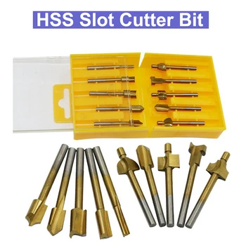 

URANN 10pcs HSS Titanium Router Bits Wood Cutter Milling Fits Dremel Rotary Tool Engraving Machine Knife Sharpening Slot