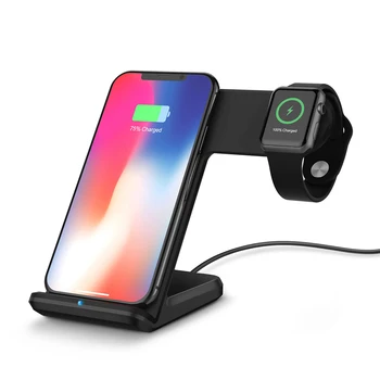 

2 in 1 Qi Wireless Charger Fast Charging Stand for Apple iWatch 3 2 iPhone X XR XS Max
