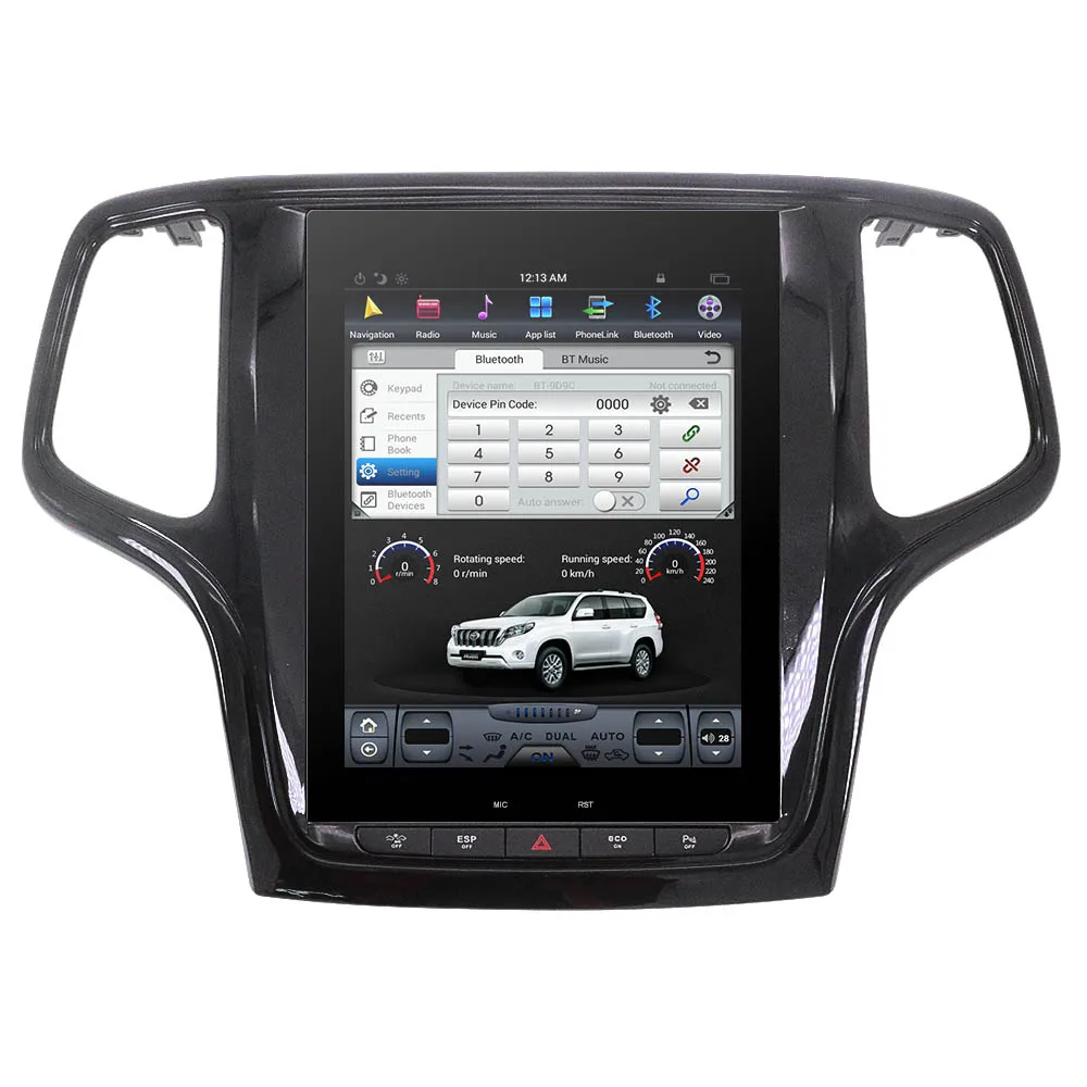 Top ZWNVA Tesla Style IPS Plus Screen Android 7.1 Car No DVD Player GPS Navigation For JEEP Grand Cherokee 2014 2015 2016 2017 Black 2