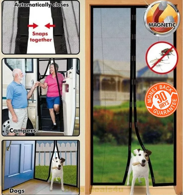 USA Magic Curtain Door Mesh Magnetic Hands Free Fly Mosquito Bug Insect Screen