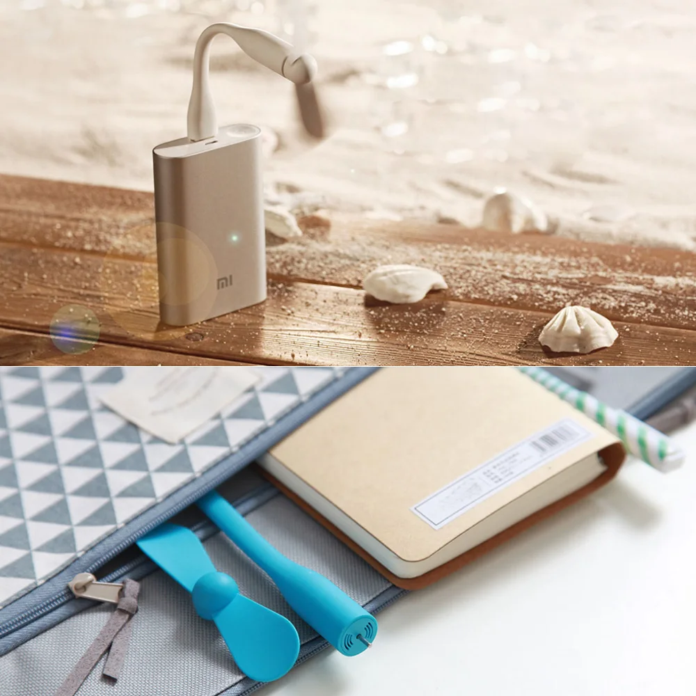 Оригинальный портативный вентилятор Xiaomi Mijia с USB гибкий Карманный съемный размер