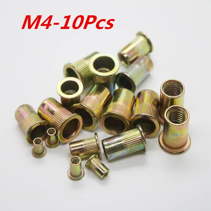 M4 Threaded Carbon Steel Rivet Nut Rivnut Inserts Nut 10Pcs/Lot Free