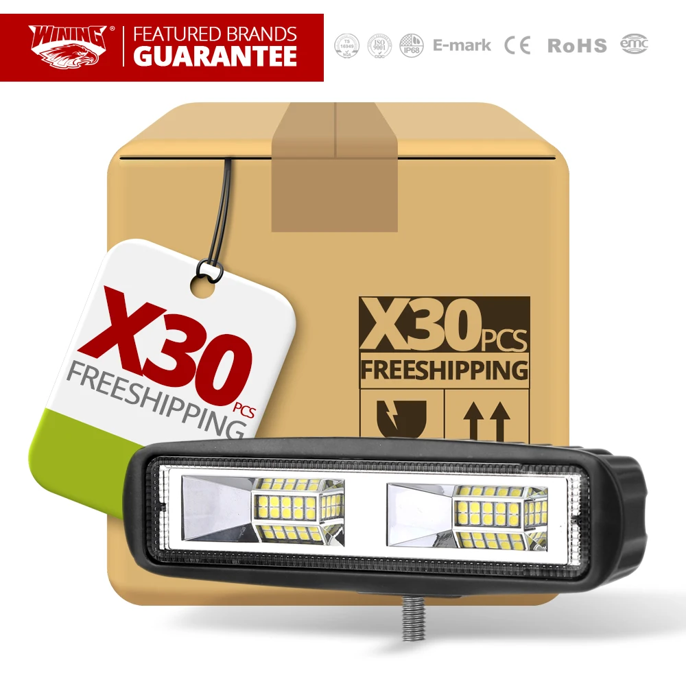Оптовая продажа! X30Pcs Бесплатная доставка 6,3 дюймов 20 Вт Мини светодиодный свет работы бар для Moto седельный тягач дальнего света 12 В ATV UTV фар