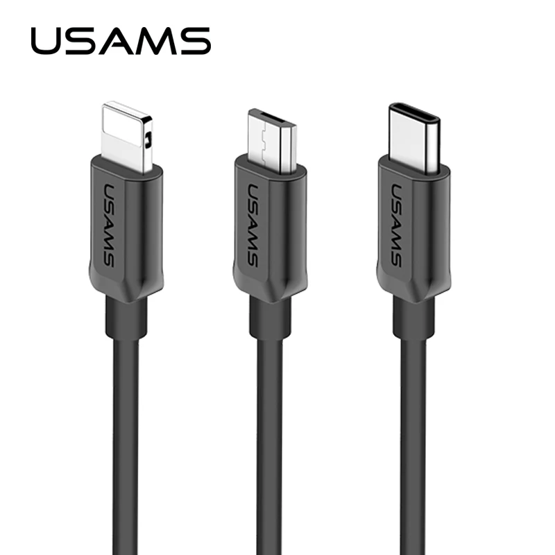 

Micro USB Cable Data Charger Cable for iPhone,USAMS Type C Cable for iPhone X 8 7 6 6P plus Light USB 2A Flat Mobile Phone Cable