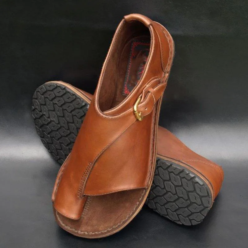 LOOZYKIT/Женская обувь; модные сандалии из мягкой натуральной кожи; женские сандалии на плоской подошве; Женская Повседневная пляжная обувь; Прямая поставка - Цвет: brown