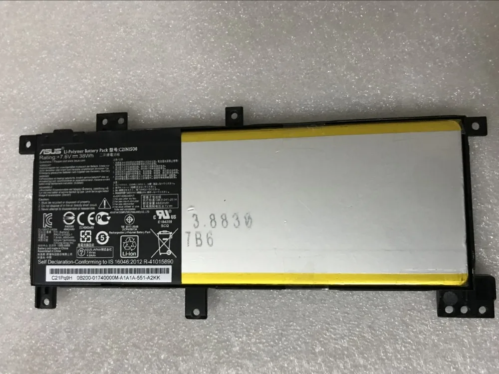 

Новая Подлинная батарея для ASUS X456UJ X456UV X456UF VivoBook X456UA X456UB X456UF X456UJ X456UR X456UV C21N1508 7,6 V 38WH
