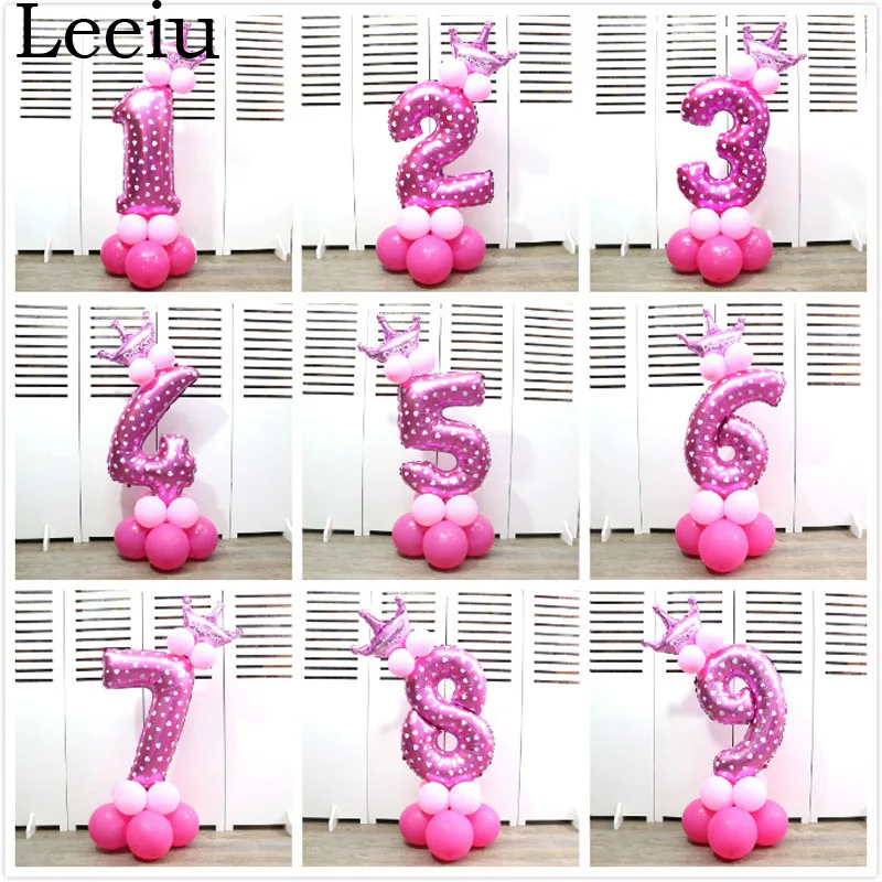 

Leeiu 17 Pcs Baby Shower Birthday Decor Number Foil Balloons 1 2 3 4 5 6 7 8 9 Years Happy Birthday Party Decoration Kids Favors