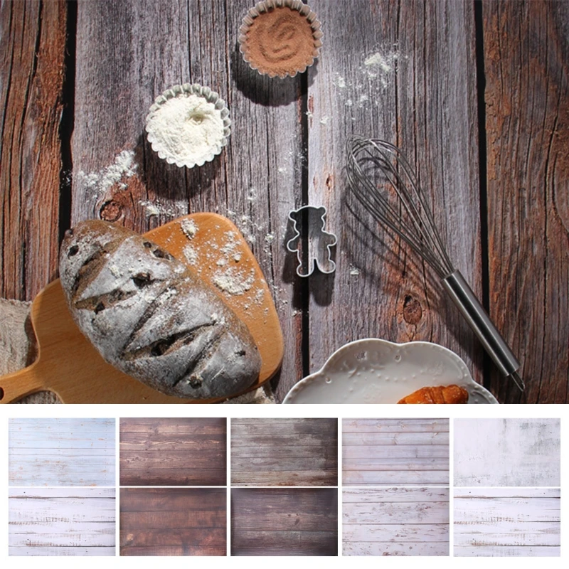 

Double Sided Wood Grain Pattern Studio Photo Photography Prop Paper Background Backdrop Foods Cosmetic Jewelry Baking Decoration