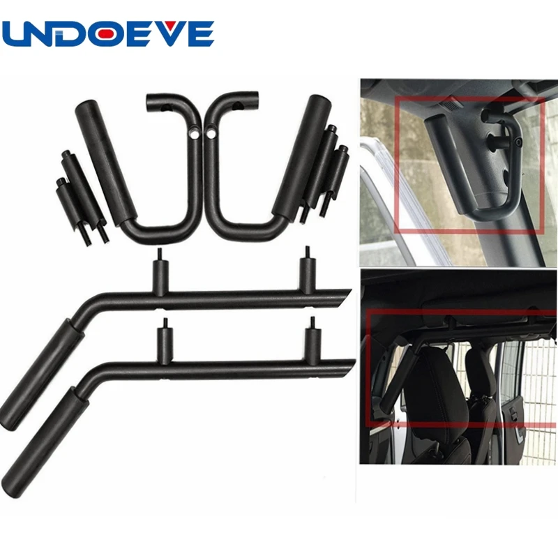 

Undoeve Matte Front & Rear Grab Handle Bar Kit for 07-18 Jeep Wrangler JK Sahara Sport Rubicon X & Unlimited 4 door