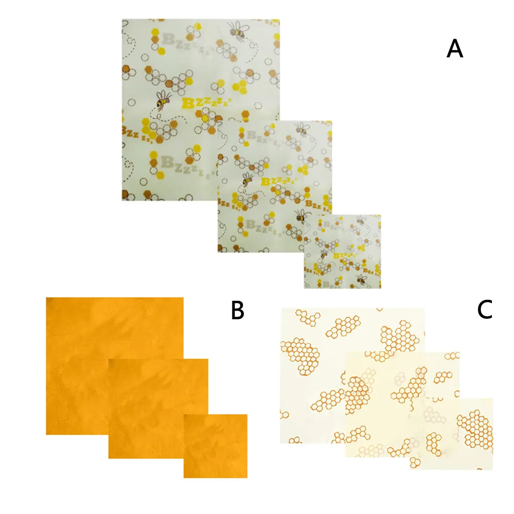 Beeswax обертка для еды обертка повторно используемая Ассорти 3 упаковки Экологичные многоразовые пластиковые Кухонные гаджеты для хранения нулевые отходы Bolsas