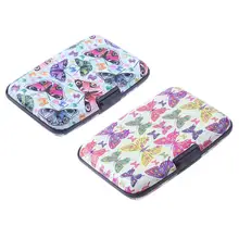 Butterfly Pattern 7 Layers Card Holder Box Organ Type Waterproof Aluminium Metal Business Name ID Credit Card Protective Case