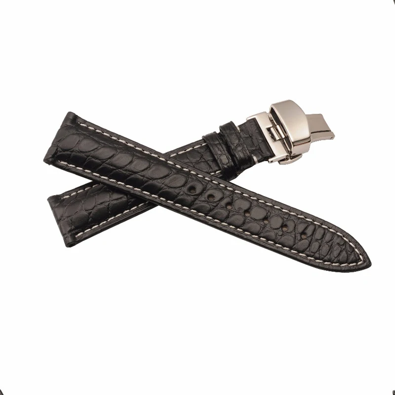 

Watchbands For Montblanc Borel Blancpain Oris Alligator Leather Watch Wristband Watches Belt White Suture Straps Width 16 22 mm