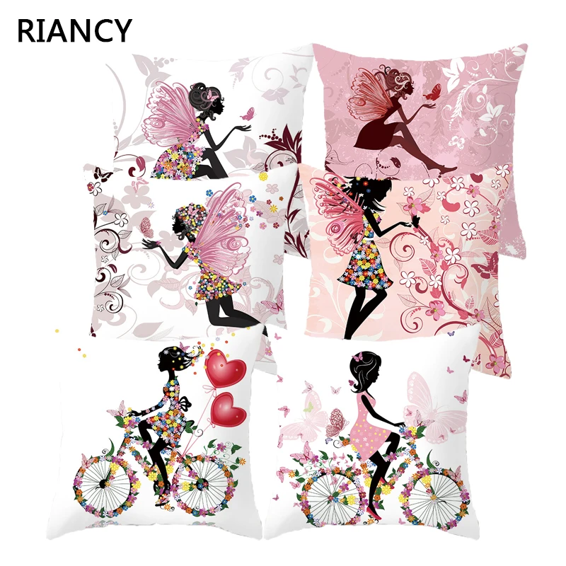 

Pillow Flower Pink Floral Decorative Cushions Pillowcase Polyester Cushion Cover Throw Pillow Sofa Decoration Pillowcover 40838