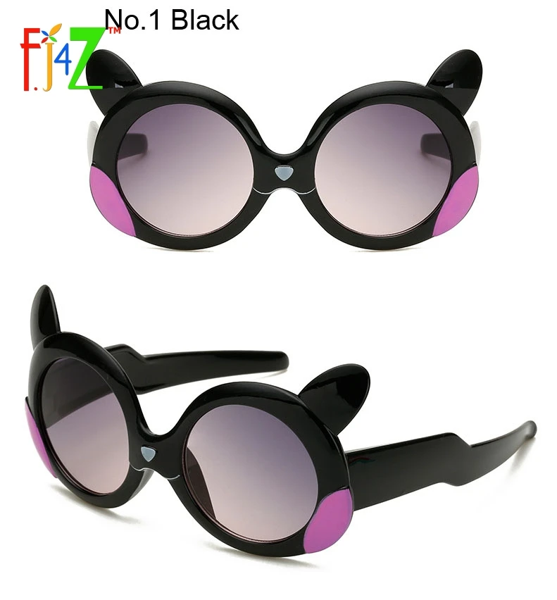 Детские солнцезащитные очки, модная симпатичная мультяшная собака голова, детские пластиковые линзы в оправе с покрытием, очки для маленьких девочек