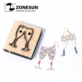 

ZONESUN Champagne Leather Earring Cutting Die Paper Leather Decoration Tool For Die Cutting Machine DIY Clicker Steel Rule Die