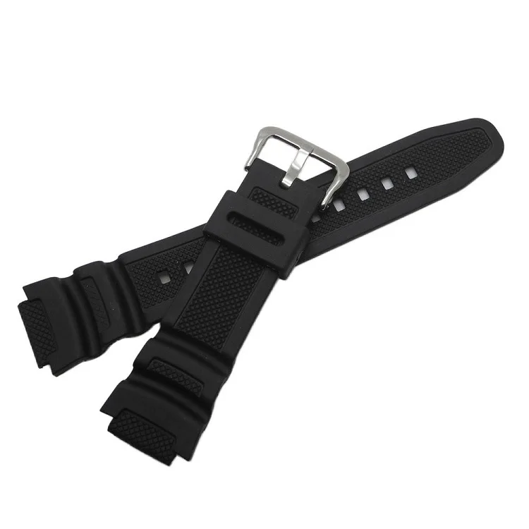 Rubber Strap for Casio AE-1000w AQ-S810W SGW-400H / SGW-300H Silicone Watchband Pin Buckle Strap Watch Wrist Bracelet Black