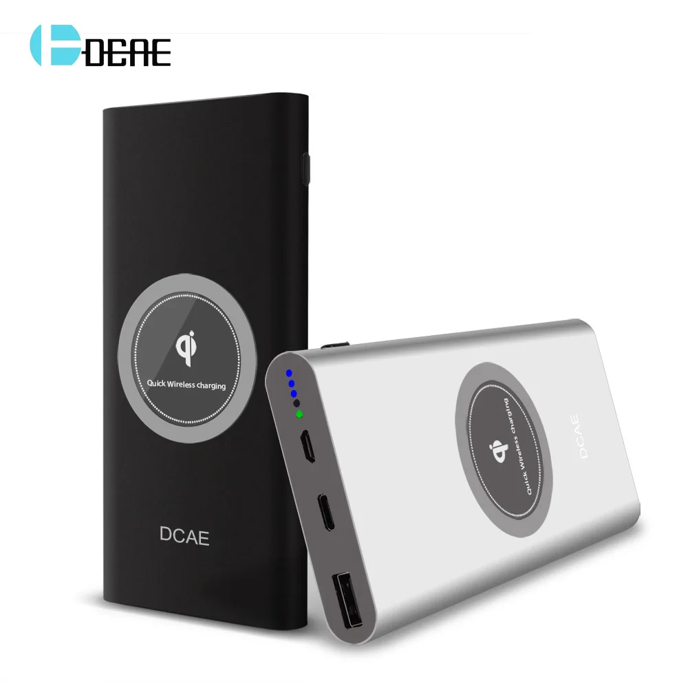 

DCAE 10000mAh Power Bank Wireless Charger USB Mobile Phone for iPhone XS Max XR X 8 for Samsung S9 S8 Portable External Battery