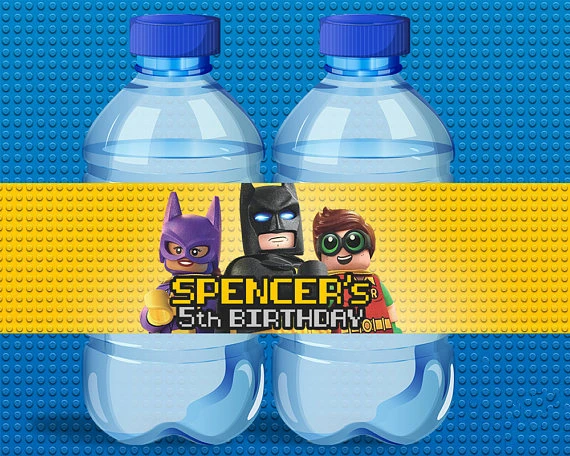 

Personalized Lego Batman Water Bottle Labels,wrappers,Baby Shower, Superman Birthday party decorations kids,Party supplies