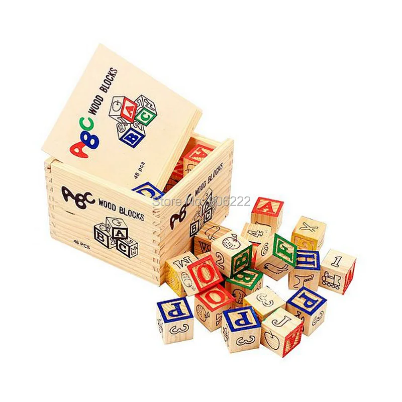 

English Alphabet Blocks Early Teaching Characters Wooden Toys Numbers Letters Graphics Birthday Gifts Christmas Gifts for Kids