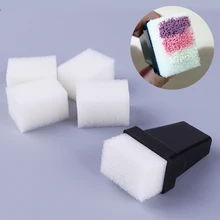 5 pçs esponja oca prego stamper cabeça & 1pc suporte de esponja preta para gradiente arte do prego #26141
