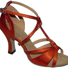 Женские туфли для латинских танцев; цвет черный, серебристый, оранжевый; качественные туфли из искусственной кожи на квадратном каблуке; дешевые бальные туфли