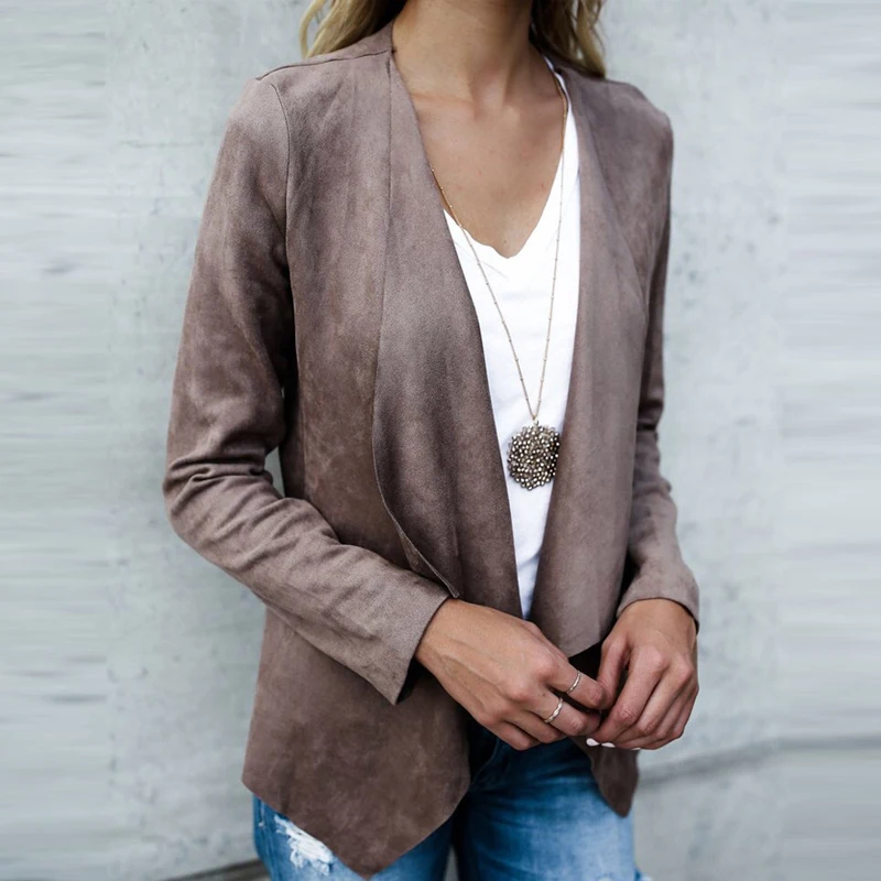 

Winter Autumn 2018 Women Jacket Faux Leather Thin Slim Pencil Open Stitch Elegant Solid Female Outwear Coat